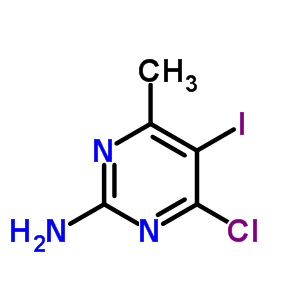 2-氨基-4-氯-5-碘-6-甲基嘧啶分子式结构图