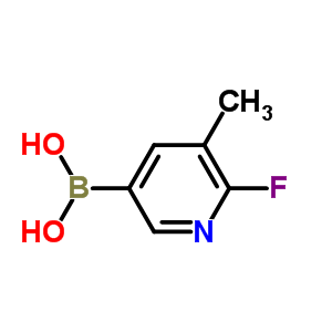 2-氟-3-甲基吡啶-5-硼酸分子式结构图