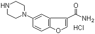 5-(1-哌嗪基)-2-苯并呋喃甲酰胺盐酸盐分子式结构图