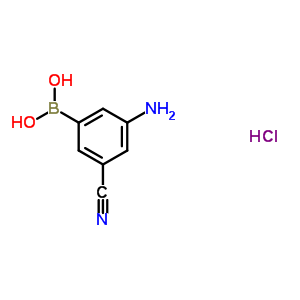 3-氨基-5-氰基苯基硼酸盐酸盐分子式结构图