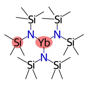 三[N,N-双(三甲基甲硅烷基)酰胺]镱分子式结构图