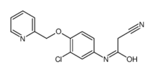 N-(3-氯-4-(吡啶-2-基甲氧基)苯基)-2-氰基乙酰胺分子式结构图