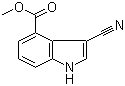 3-氰基-1H-吲哚-4-甲酸甲酯分子式结构图