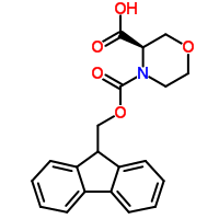 (R)-4-Fmoc-吗啉-3-羧酸分子式结构图