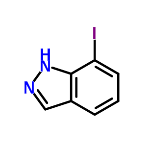7-碘-1H-吲唑分子式结构图