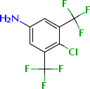 3,5-双(三氟甲基)-4-氯苯胺分子式结构图