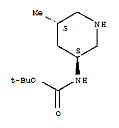 N-[(3S,5S)-5-甲基-3-哌啶基]-氨基甲酸叔丁酯分子式结构图