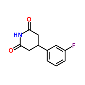 4-(3-氟苯基)-哌啶-2,6-二酮分子式结构图