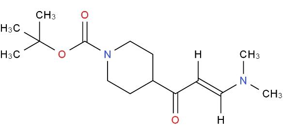 4-(3-(二甲氨基)丙烯酰基)哌啶-1-甲酸叔丁酯分子式结构图