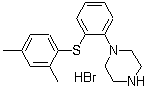 1-[2-[(2,4-二甲基苯基)硫基]苯基]哌嗪氢溴酸盐分子式结构图