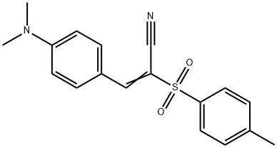 (E)-3-[4-(dimethylamino)phenyl]-2-[(4-methylphenyl)sulfonyl]-2-propenenitrile分子式结构图