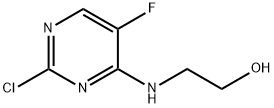 2 - [(2 - 氯-5 - 氟-4 - 嘧啶基)氨基]乙醇分子式结构图