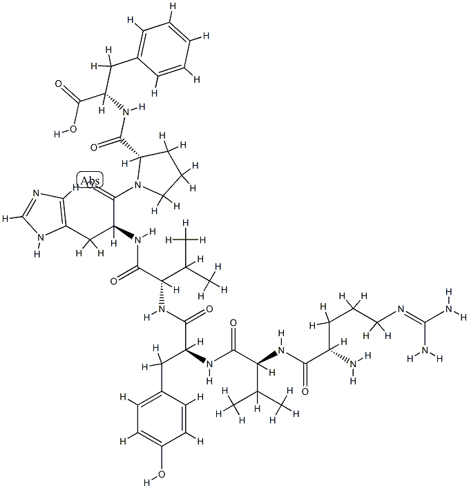 H-Arg-Val-Tyr-Val-His-Pro-Phe-OH分子式结构图