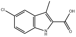 5-氯-3-甲基-1H-吲哚-2-羧酸分子式结构图