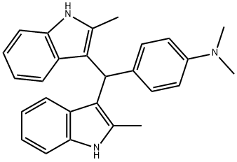 [4-[BIS(2-METHYLINDOL-3-YL)METHYL]]DIMETHYLANILINE分子式结构图