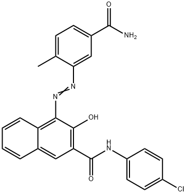 4-[(5-carbamoyl-o-tolyl)azo]-4'-chloro-3-hydroxynaphth-2-anilide 分子式结构图