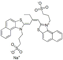 hydrogen -1-(3-sulphonatopropyl)-2-[2-[[1-(3-sulphonatopropyl)naphtho[1,2-d]thiazol-2(1H)-ylidene]methyl]-1-butenyl]naphtho[1,2-d]thiazolium, sodium salt分子式结构图