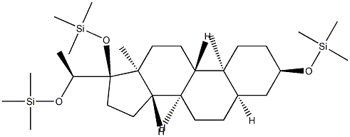 [[(20S)-5β-Pregnane-3α,17,20-triyl]tri(oxy)]tris(trimethylsilane)分子式结构图