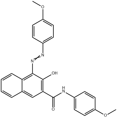 3-hydroxy-N-(4-methoxyphenyl)-4-[(4-methoxyphenyl)azo]naphthalene-2-carboxamide分子式结构图