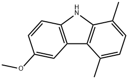 6 - 甲氧基-1,4 - 二甲基-9H-咔唑分子式结构图