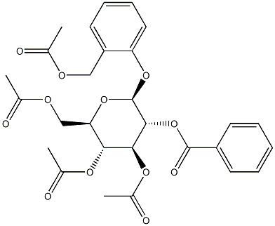 2-(Acetoxymethyl)phenyl β-D-glucopyranoside 2-benzoate 3,4,6-triacetate分子式结构图