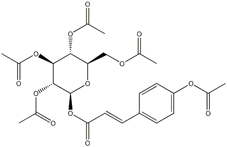 3-(4-Acetoxyphenyl)acrylic acid 2-O,3-O,4-O,6-O-tetraacetyl-β-D-glucopyranosyl ester分子式结构图