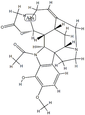 (17S)-1-Acetyl-19,20-didehydro-17,18-epoxy-11-methoxycuran-12,17-diol 17-acetate分子式结构图