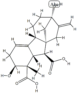 2β,7-Dihydroxy-1-methyl-8-methylene-4bβ-gibb-4-ene-1α,10β-dicarboxylic Acid分子式结构图