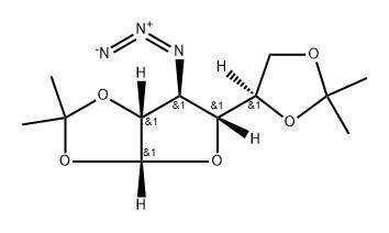 3-叠氮基-3-脱氧-1,2:5,6-二-O-(1-甲基亚乙基)-ALPHA-D-乳呋喃糖分子式结构图