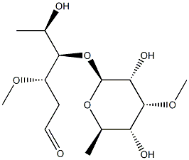 4-O-(6-Deoxy-3-O-methyl-β-D-allopyranosyl)-3-O-methyl-2,6-dideoxy-D-ribo-hexose分子式结构图