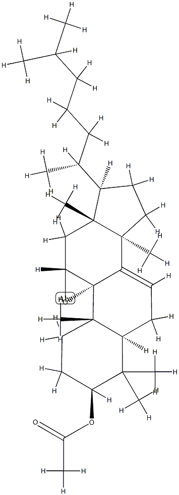 9,11α-Epoxy-5α-lanost-7-en-3β-ol acetate分子式结构图