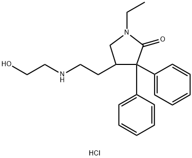 1-乙基-4-(2-((2-羟乙基)氨基)乙基)-3,3-二苯基吡咯烷-2-酮盐酸盐分子式结构图