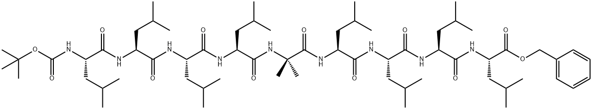 tert-butoxycarbonylleucyl-leucyl-leucyl-leucyl-aminoisobutyryl-leucyl-leucyl-leucyl-leucine benzyl ester分子式结构图