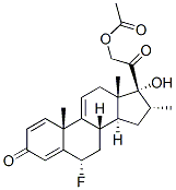 6alpha-fluoro-17,21-dihydroxy-16alpha-methylpregna-1,4,9(11)-triene-3,20-dione 21-acetate分子式结构图