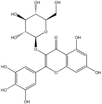 杨梅素-3-O-Β-D-葡萄糖苷分子式结构图