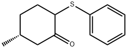 (5R)-5-甲基-2-(苯硫基)环己酮分子式结构图