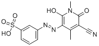 3-(5-Cyano-2-hydroxy-1,4-dimethyl-6-oxo-1,6-dihydropyridin-3-ylazo)benzenesulfonicacid分子式结构图