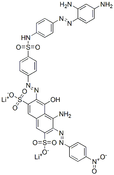 2,7-Naphthalenedisulfonic acid, 4-amino-6-4-4-(2,4-diaminophenyl)azophenylaminosulfonylphenylazo-5-hydroxy-3-(4-nitrophenyl)azo-, lithium salt分子式结构图