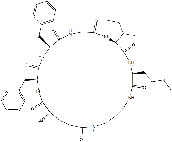 substance P, cyclo(H-Glu-Phe-Phe-Gly-Leu-Met-NH(CH2)3-NH-)分子式结构图