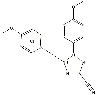 5-Cyano-2,3-bis(4-methoxyphenyl)-2H-tetrazolium chloride分子式结构图