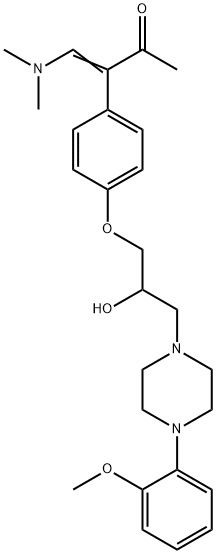 4-(二甲氨基)-3-(4-(2-羟基-3-(4-(2-甲氧苯基)哌嗪-1-基)丙氧基)苯基)丁-3-烯-2-酮分子式结构图