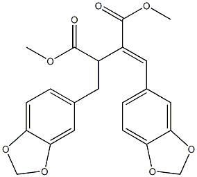 (E)-(1,3-苯并二恶茂-5-甲基)(1,3-苯并二恶茂-5-亚甲基)丁二酸二甲酯分子式结构图