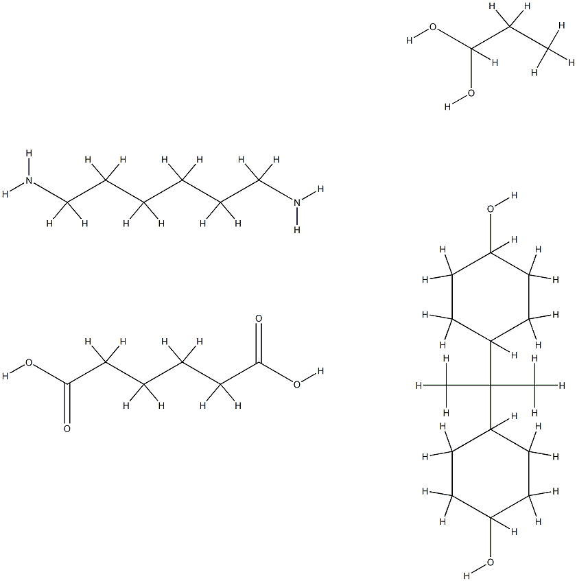 Hexanedioic acid, polymer with 1,6-hexanediamine, 4,4'-(1-methylethylidene)bis[cyclohexanol] and 1,2-propanediol分子式结构图