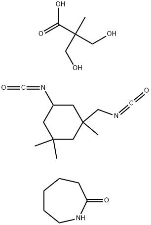 Propanoic acid, 3-hydroxy-2-(hydroxymethyl)-2-methyl-, polymer with hexahydro-2H-azepin-2-one and 5-isocyanato-1-(isocyanatomethyl)-1,3,3-trimethylcyclohexane分子式结构图