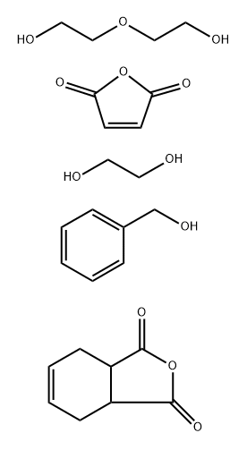 1,3-Isobenzofurandione, 3a,4,7,7a-tetrahydro-, polymer with benzenemethanol, 1,2-ethanediol, 2,5-furandione and 2,2-oxybisethanol分子式结构图