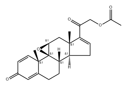 2-[(1S,2S,10S,11S,15S,17S)-2,15-dimethyl-5-oxo-18-oxapentacyclo[8.8.0.0^{1,17}.0^{2,7}.0^{11,15}]octadeca-3,6,13-trien-14-yl]-2-oxoethyl acetate分子式结构图