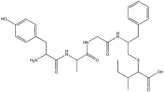 tyrosyl-alanyl-glycyl-phenylalanyl-psi(thiomethylene)leucine分子式结构图