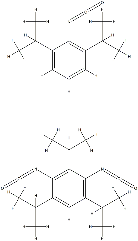 Benzene, 2,4-diisocyanato-1,3,5-tris(1-methylethyl)-, polymer with 2-isocyanato-1,3-bis(1-methylethyl)benzene分子式结构图