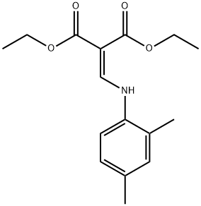 1,3-二乙基2-{[(2,4-二甲基苯基)氨基]亚甲基}丙二酸酯分子式结构图