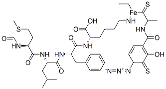 N-formyl-methionylleucyl-phenylalanyl-N(epsilon)-(2-(4-azidosalicylamido)ethyl-1,3'-dithiopropionyl)lysine分子式结构图